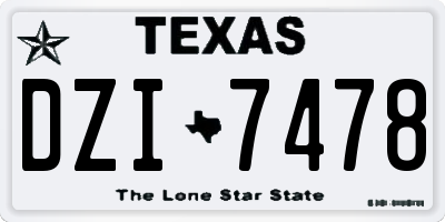 TX license plate DZI7478