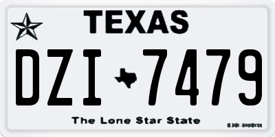 TX license plate DZI7479