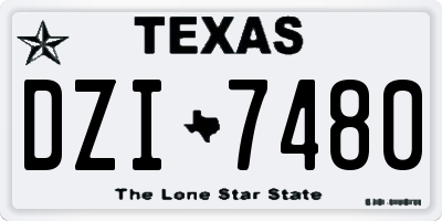 TX license plate DZI7480