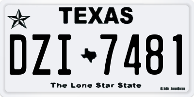 TX license plate DZI7481