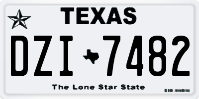 TX license plate DZI7482