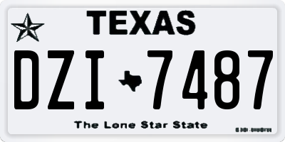 TX license plate DZI7487