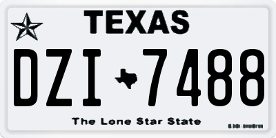 TX license plate DZI7488