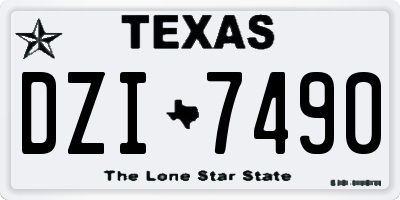 TX license plate DZI7490