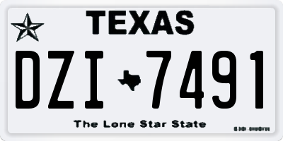 TX license plate DZI7491