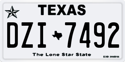 TX license plate DZI7492