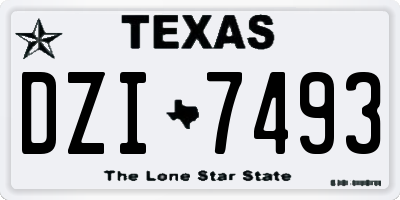 TX license plate DZI7493