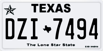 TX license plate DZI7494