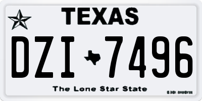 TX license plate DZI7496