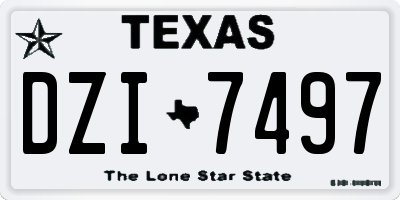 TX license plate DZI7497