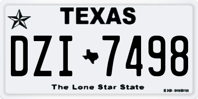 TX license plate DZI7498