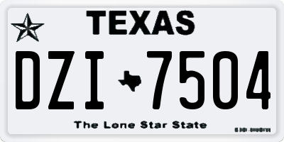 TX license plate DZI7504