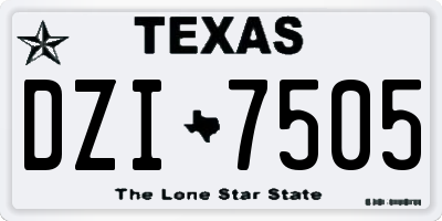 TX license plate DZI7505