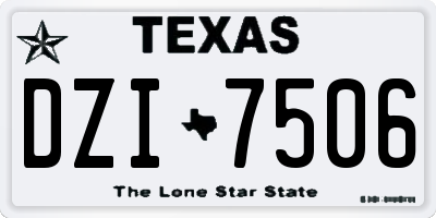 TX license plate DZI7506