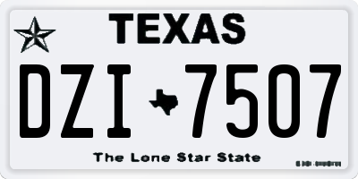 TX license plate DZI7507