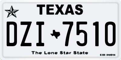 TX license plate DZI7510