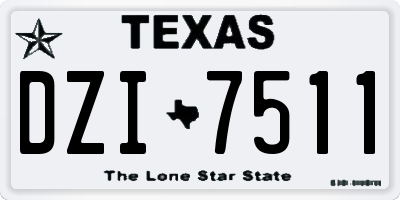 TX license plate DZI7511