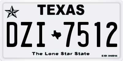 TX license plate DZI7512