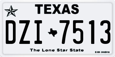 TX license plate DZI7513
