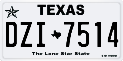 TX license plate DZI7514