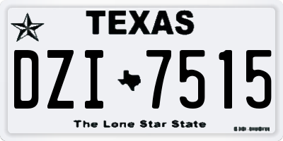 TX license plate DZI7515