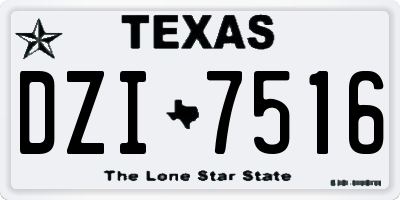 TX license plate DZI7516