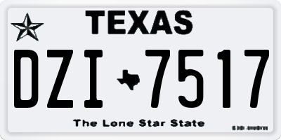 TX license plate DZI7517