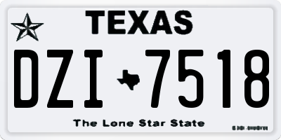 TX license plate DZI7518