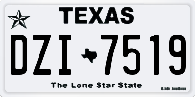 TX license plate DZI7519