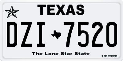 TX license plate DZI7520