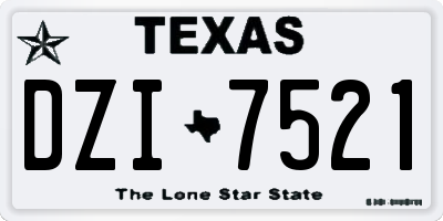 TX license plate DZI7521
