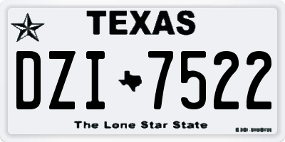 TX license plate DZI7522