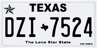 TX license plate DZI7524
