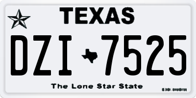 TX license plate DZI7525