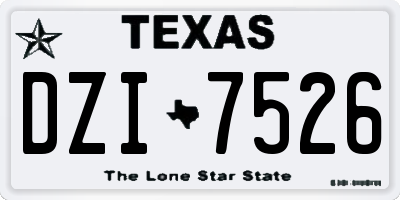 TX license plate DZI7526