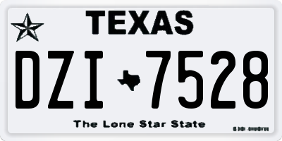 TX license plate DZI7528