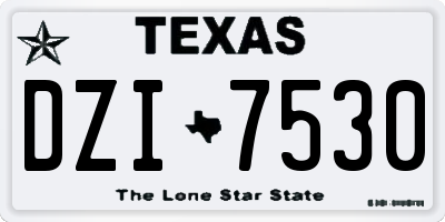 TX license plate DZI7530