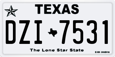 TX license plate DZI7531