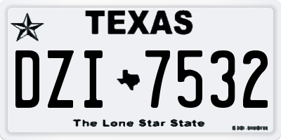 TX license plate DZI7532