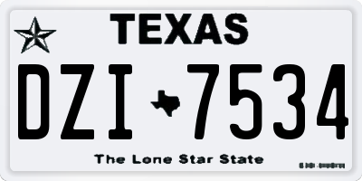 TX license plate DZI7534