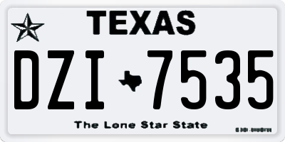 TX license plate DZI7535