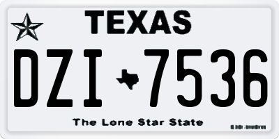 TX license plate DZI7536