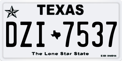 TX license plate DZI7537