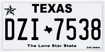 TX license plate DZI7538