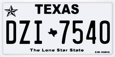 TX license plate DZI7540