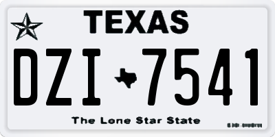TX license plate DZI7541