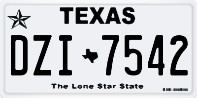 TX license plate DZI7542