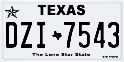 TX license plate DZI7543