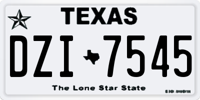 TX license plate DZI7545