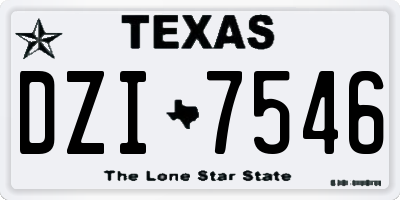 TX license plate DZI7546